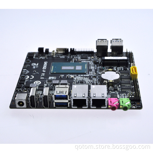 Qotom nano itx fanless board , 2 ethernet LAN Celeron 3215U apply to x86 desktop computer
